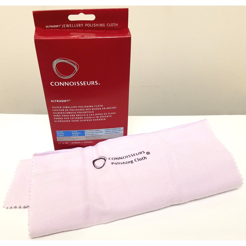 Connoisseurs Silver Polishing Cloth | Ultrasoft Silver Jewellery Cleaning Cloth