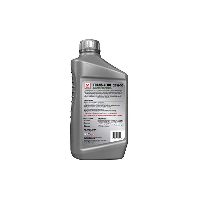 TRIAX Trans Zero 20W-50 Full Synthetic Hydro-Static Transmission Oil for