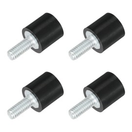 QUARKZMAN M4 Threaded Rubber Bushings, Vibration Insulators, Cylindrical Shock Absorber with Pins 10 x 10 mm, Pack of 4
