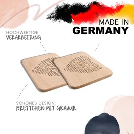 Spruchreif PREMIUM QUALITÄT 100% EMOTIONAL Set of 2 Breakfast Boards for Oma and Opa - Engraved Bread Boards – Gift Idea Grandparents – Gift Grandpa – Gifts Grandma – Breakfast Board Engraving (German Version)