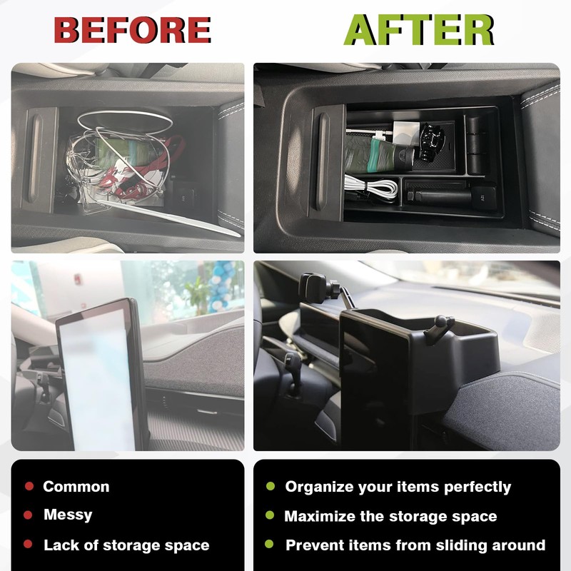 BestEvMod AOSK Center Console Organizer & Screen Back Organizer Compatible