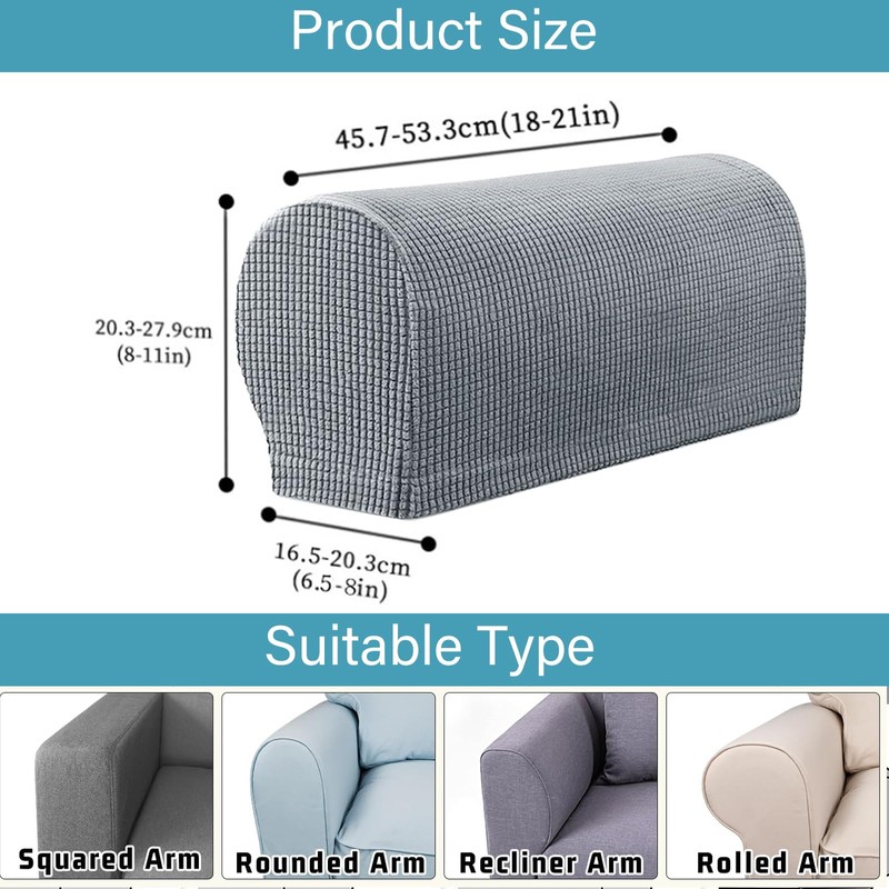 HUSOUE 2 PCS Armchair Covers for Arms, Sofa Arm Covers