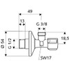 Schell 52120699 7890306 Comfort control angle Valve 1/2-Inch x 3/8-inch