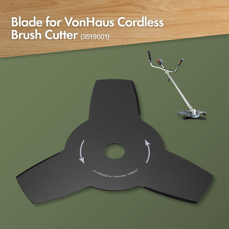 VonHaus Blade for Cordless Grass Trimmer & Brush Cutter (2x