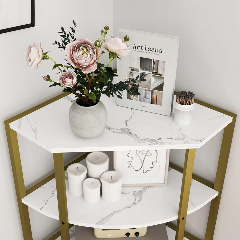 VERYKE 4 Tier Corner Shelf,Tall Corner Shelf Stand with Study