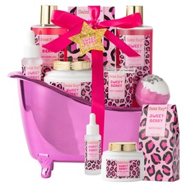 bath body Gifts for Her Home Bath Spa Gift Basket for Women Sweet Berry Bath Sets for Teens Gift Aromatherapy Home Spa Kit with Body Oil & More women's spa gift sets Best Gifts Mothers day