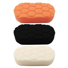 UHANBUT 3PCS Hand Applicator Pad Kit, 2.9 × 5 Inch Wax Applicator Pads, Cutting Automotive Polishing Pad, Compound Vehicle Detailing Foam Sponge