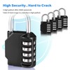 4Pcs Combination Padlock, Heavy Duty Metal Padlock for Gym Locker,