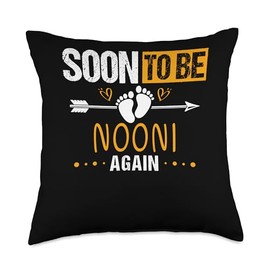 Soon To Be NOONI Again Promoted to Pregnancy Matching Family Throw Pillow, 18x18, Multicolor