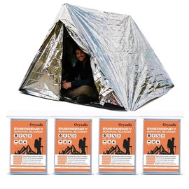 Emergency Mylar Thermal Blankets,Silver Foil Blanket Kit.Camping Heat Space Blankets for Survival,Perfect for Body Warmer in Hiking,Outdoor Traveling, First Aid (4 Pack)