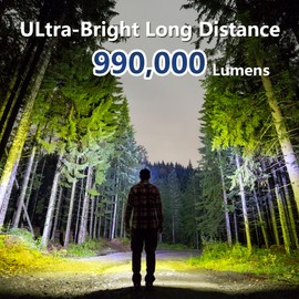 Rechargeable Flashlights 2Pack High Lumens, 5Mode Rechargeable Flashlights with LCD Digital Display, Super Bright Flashlight Adjustable Tactical Flash Light, High Powered LED Flashlight for Emergency