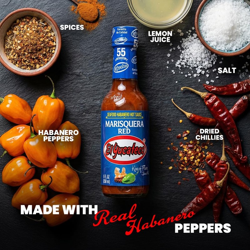 El Yucateco, Marisquera Red Hot Sauce, 4 Fl Oz