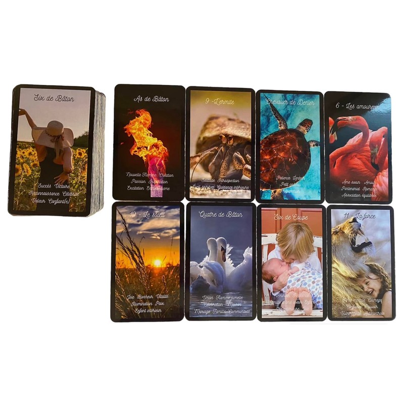 Cartes de tarot avec mots clé en français pour débutant
