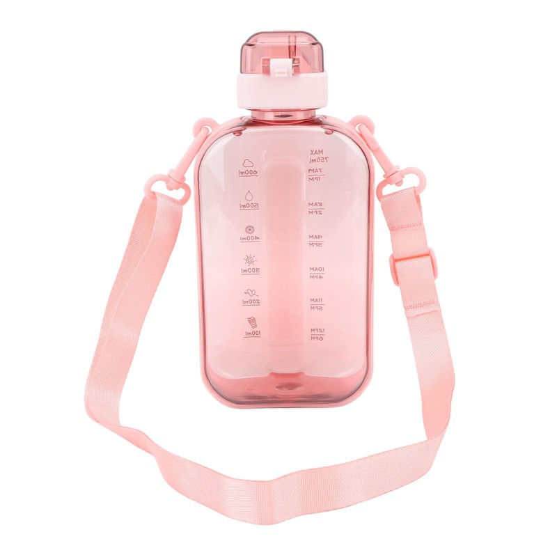 Flat Water Bottle, Travel Water Bottle Clear Appearance for Camping
