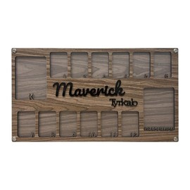 Wooden School Years Photo Frames, Custom Photoboard, Pre-K to 12, PreK to Graduation School Picture FramesWall, Transparent School Photo Frame Decor, Christmas Gift,home decor - Frame Options: K-Grad, Frame Color: #05 Dark Walnut, Name Color: #21 Gold Gl