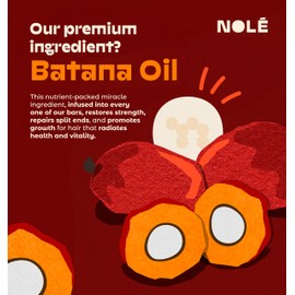 NOLE CARE Sustainable Bar Shampoo with Batana Oil, Fragrance Free for a Radiant Hair (3 oz) - PH Balanced, Rice Protein Based Shampoo, Sulfate-Free, Plastic-Free