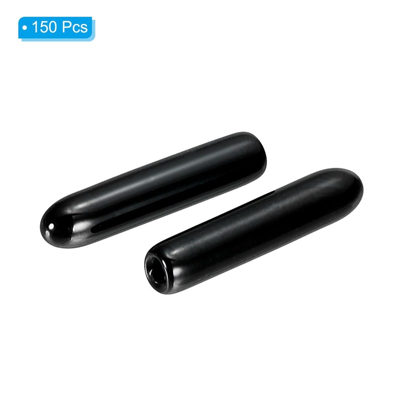 PATIKIL 150pcs 1.5mm Vinyl Rubber End Caps for Metal Tube