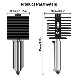 2 Pack A1 Mini/A1 Hotend Print Head Upgrade Extruder Replacement with 4PCS High-Temperature 0.4MM Hardened Steel Nozzle Hot End Kit Silicone Cover Sock for Bambu Lab A1/A1 Mini (1PK(0.4mm))