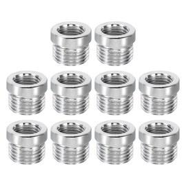 PATIKIL 9/16"-18UNFxM10x12mm Thread Reducing Nuts, 10 Pcs Male to Female Thread Adapter Protector Pipe Fitting Reducer for Floor Lamp Gooseneck, Silver Tone