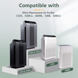 115115 Replacement Filters A Size 21 for Winix PlasmaWave 5300-2, C535, 6300, 5300, 6300-2, P300, AM90, 9000, 5000, 5000B, C909, 9800 Air Purifier, 3 True HEPA Filters