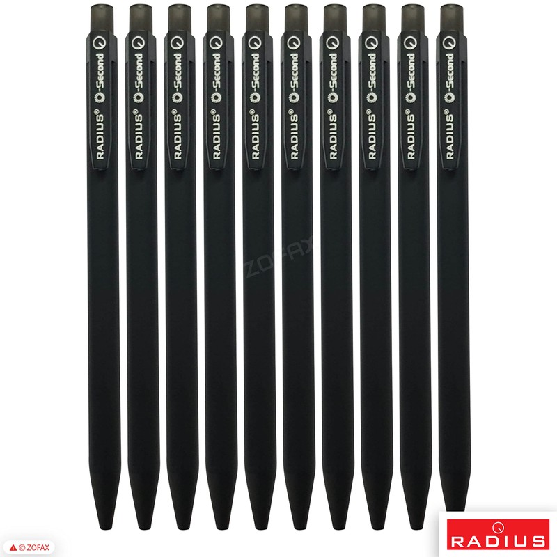 RADIUS O-Second Gel Pens, BLACK, 0.7mm Fine Point, Pack of