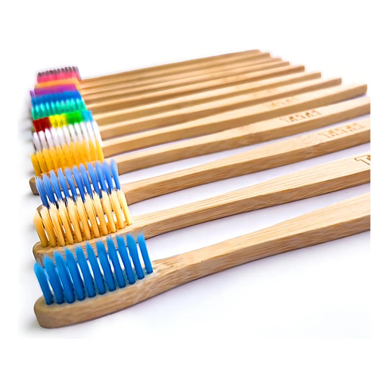 Cepillo De Dientes Bambu Biodegradable Ecologico Adulto 50pz Color Surtido
