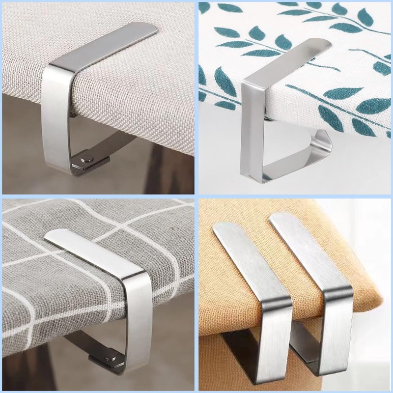 Nutabevr Pack of 8 Stainless Steel Tablecloth Clips, Adjustable Tablecloth