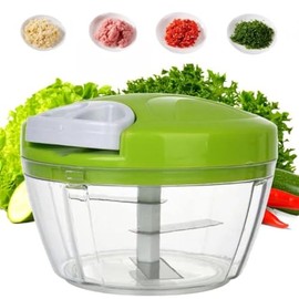 PARENCE. - Manual Chopper with Handle, 3 Stainless Steel Blades, Quick and Easy - For Vegetables, Onions, Garlic, Meat, Hachoir74