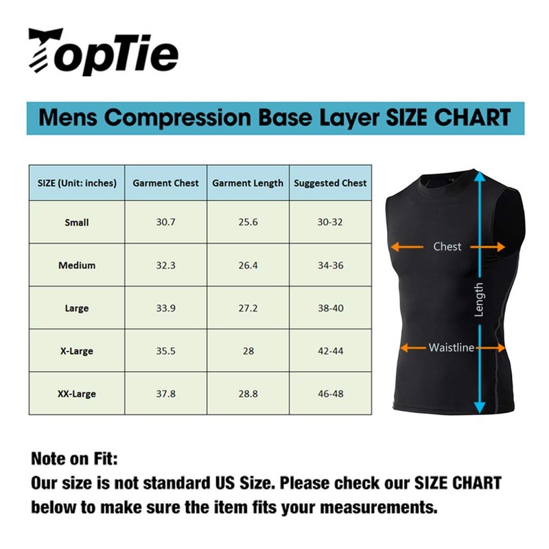 TOPTIE Mens Compression Sleeveless Base Layer, Athletic Workout T-Shirt-White-L