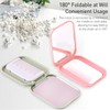 Jaasuee Folding Compact Pocket Mirror and Comb Set, Creative Kawaii