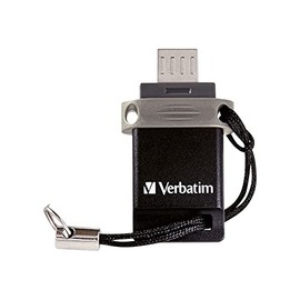 VERBATIM VER99140 64GB Store 'n' Go Dual USB Flash Drive for OTG Devices, Black/Grey