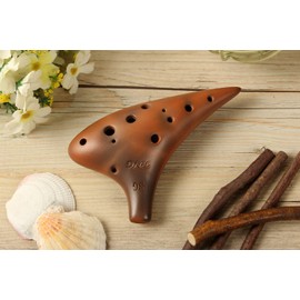 TNG Ocarina Musical Instrument [12 Hole / Single/Sopra/G Tone / Purple Sand Red Soil] SG (With Finger Chart) (With Dedicated Case) ocarina Luxury Tube Blowing