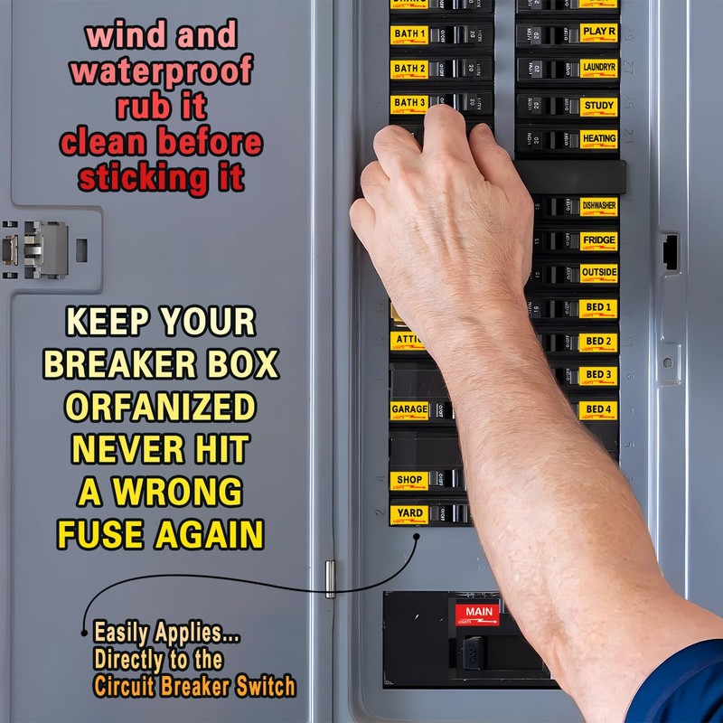Premium Durable Circuit Breaker Labels, 129 Waterproof Fuse Box Stickers,