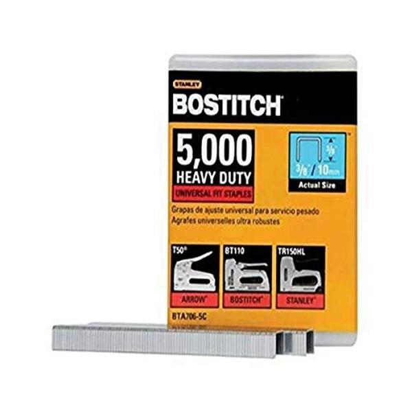 BOSTITCH BTA706-5C Heavy Duty Construction Staples, 3/8 x 2/5-Inch, 5000-Pack