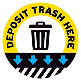 Garbage Floor Decal (Deposit Trash HERE 2, 15")