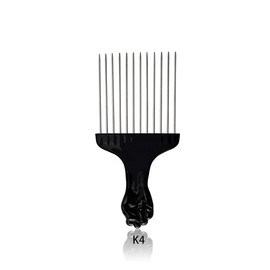 Steel Comb, Professional Hair Styling Comb Anti-Static Afro Comb With ABS Handle And Stainless Steel Teeth Fork Comb For Hair Styling Hair Dyeing Hair Curling-Black(K4)