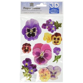 Paper House Productions STDM-0120 3D Sticker 4.5" x 7" Sheet, Pansy