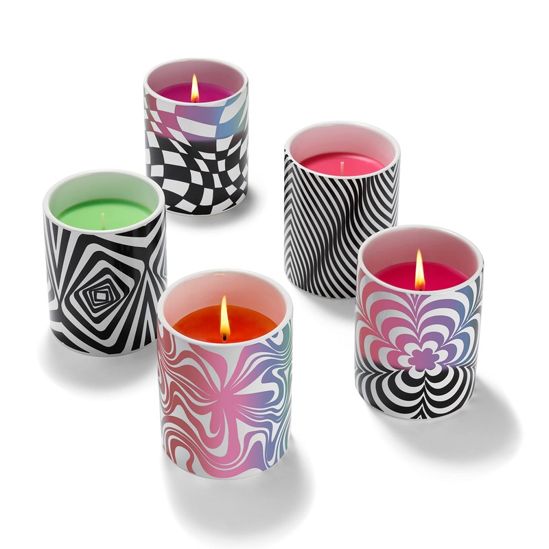 Glo Zone Slow Color-Changing Ceramic Scented Candle, 12 oz -