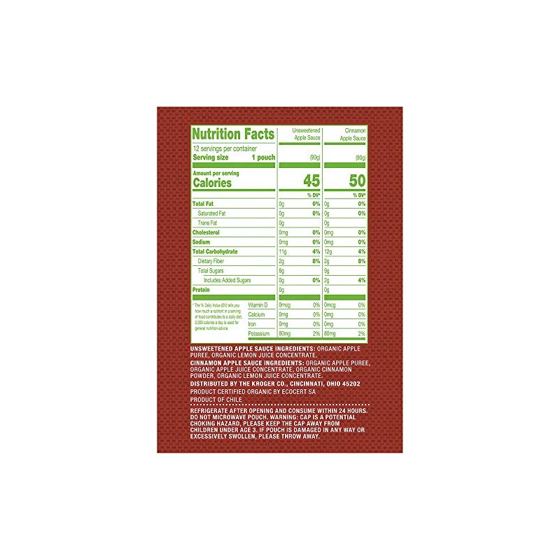 Simple Truth Organic Applesauce Pouches Variety Pack (6 Unsweetened &