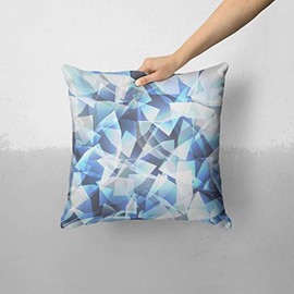 iiRov Vector Abstract Shaped Blue Overlay V3 - Custom Decorative Home Decor Indoor or Outdoor Throw Pillow Cover Plus Cushion Set for Sofa, Bed or Couch (Pillow CASE Cover Plus Cushion)