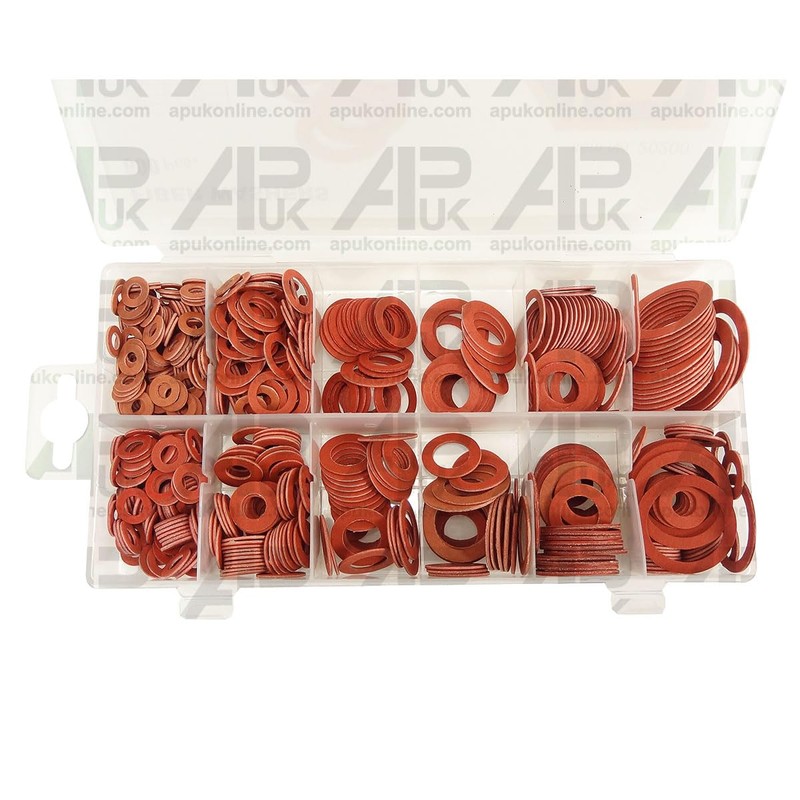 600pc Red Fibre Washers 7/32 5/16 7/16 5/8 9/16 7/8