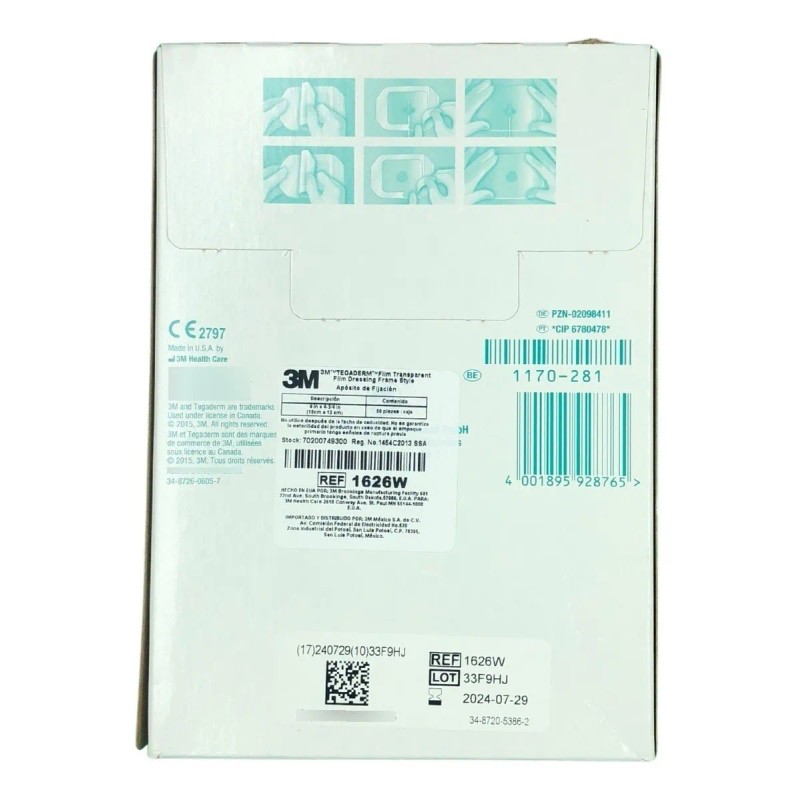 Tegaderm Film 3m 1626w 10x12 Cm Caja 1x50 Parches