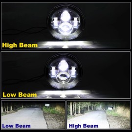 Unbranded Pair 7" Inch Round LED Headlights Hi-Lo Beam DRL For Chevy Truck Camaro C10