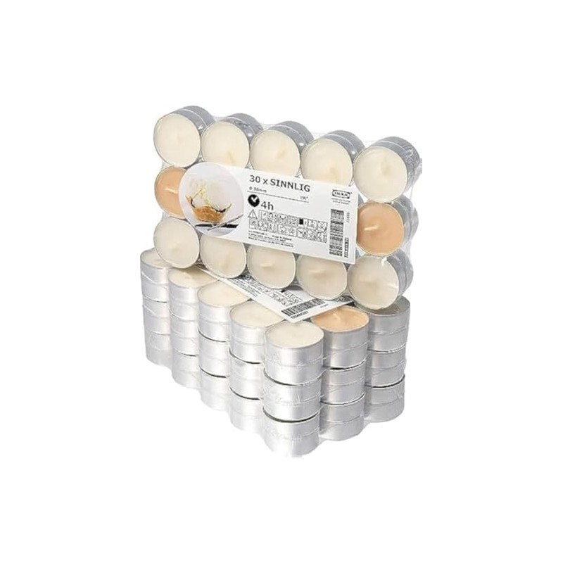 IKEA Home Decoration Sinnlig Scented Tealight, Vanilla Pleasure, Natural- 30