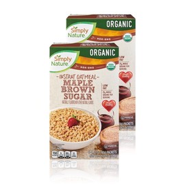 Simply Nature Organic Instant Oatmeal Packets (2 Boxes, Maple Brown Sugar)