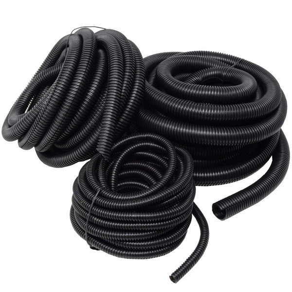 20 Ft Split Loom 1/4" 1/2" 3/4" Black Wire Harness Wrap Cover Sleeve Conduit