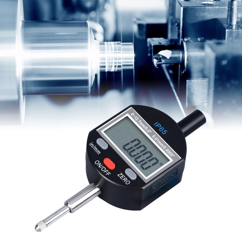 Digital Dial Indicator 0‑12.7mm Range 0.01mm Resolution IP65 Waterproof Digital