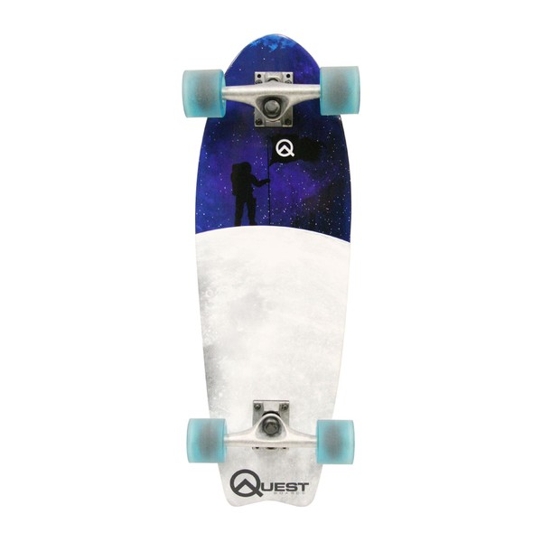 Quest Fishtail Cruiser Board Skateboard (27-Inch), Multi, (QT-GFC27C)