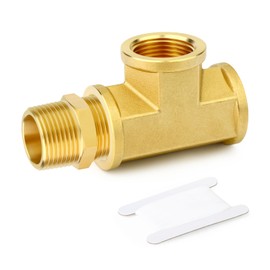 GASHER - 1 accesorios de tubería en T de latón, 3/4 pulgadas NPT hembra x 3/4 pulgadas NPT hembra x 3/4 pulgadas, accesorios de tubería macho NPT macho