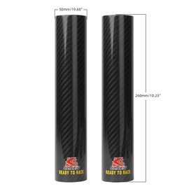 PRO CAKEN Carbon Fiber Motorcycle Front Shock Fork Guard Cover Wrap Shock Absorber Guard Gaiters Gators Boots Adjustable 2Pcs Universal for Dirt Bike-260MM